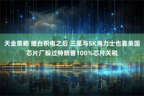 天金策略 继台积电之后 三星与SK海力士也靠美国芯片厂躲过特朗普100%芯片关税